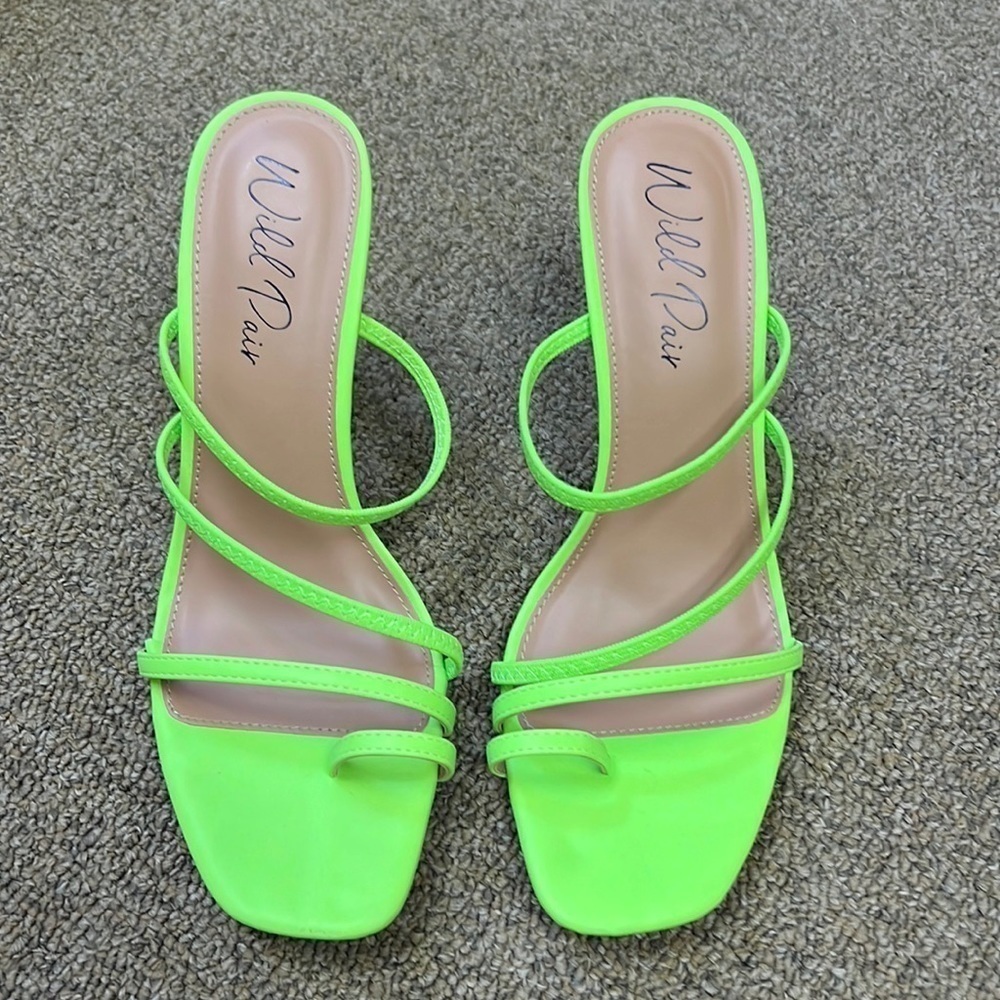 NWOT Neon Green Sandals Heels
